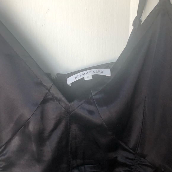 Helmut Lang Ruched V-Neck Slip Cocktail Dress - Picture 4 of 7